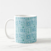 Blauw en Blauwgroen printplaatpatroon Koffiemok (Links)