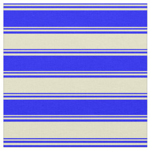 Blauw en Bleek Goldenrod Striped/Lined Pattern Stof