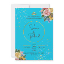 Blauw en Bloemen bruiloft