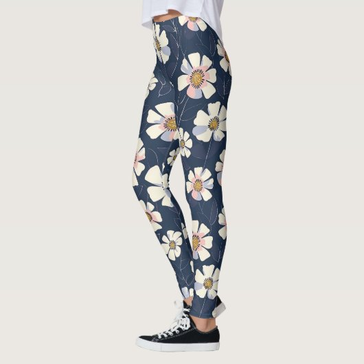 Blauw en bloemenontwerp leggings (Links)