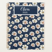 Blauw en bloemenpatroon planner (Voorkant)