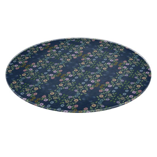 Blauw en bloemig snijplank (Hoek)