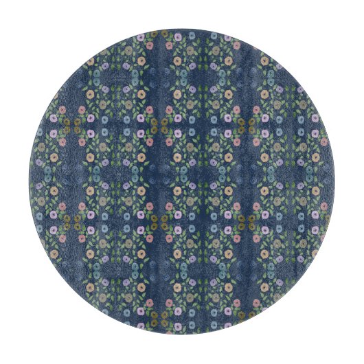 Blauw en bloemig snijplank (Voorkant)