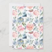 blauw en bloesbloemen baby gender onthullen kaart (Achterkant)