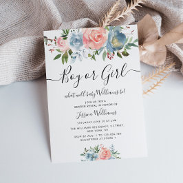 blauw en bloesbloemen baby gender onthullen kaart