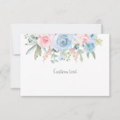 Blauw en blos aangepaste kaart (Voorkant)