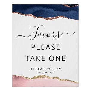 blauw en blos agaat Favorieten teken Perfect Poster