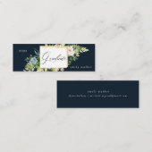 Blauw en Blush Blozend afstuderen naamkaart Mini Visitekaartje (Voorkant / Achterkant)
