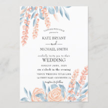 Blauw en Blush Dusty Floral Wedding