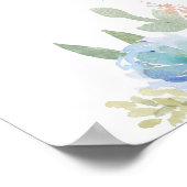 Blauw en Blush Weddenschap Welkomstteken Poster (Hoek)