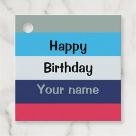Blauw en bogundy Happy Birthday Bedankjes Labels