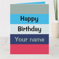 Blauw en bogundy Happy Birthday