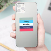 Blauw en bogundy Happy Birthday Sticker (Telefoon)