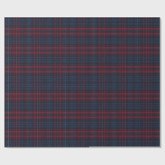 Blauw en bordeaux geruit inpakpapier