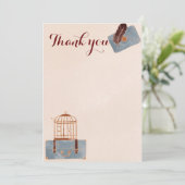 Blauw en Bourgogne Bedankkaart (Staand voorkant)