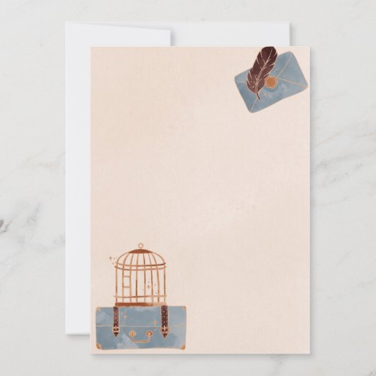 Blauw en Bourgogne Bedankkaart (Achterkant)