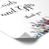 Blauw en Bourgogne Kaarten en cadeaubonnen Poster (Hoek)