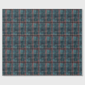 Blauw en Bourgogne Plaid – Klassiek vakantiegesche Cadeaupapier (Vlak)