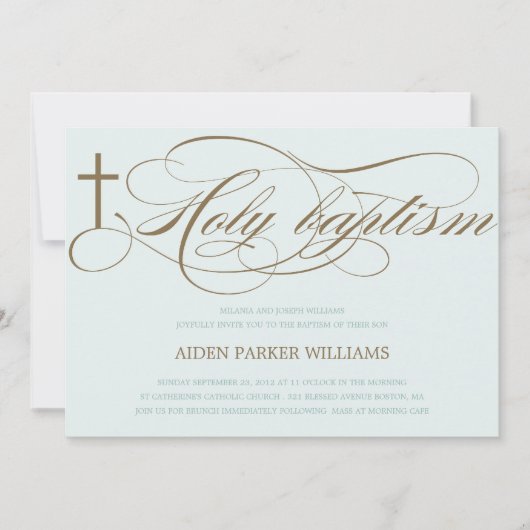 BLAUW- EN BROEIHOOGKROSS | BAPTISME-INVITATIE KAART (Voorkant)