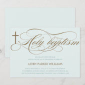 BLAUW- EN BROEIHOOGKROSS | BAPTISME-INVITATIE KAART (Voorkant / Achterkant)