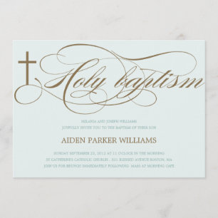 BLAUW- EN BROEIHOOGKROSS   BAPTISME-INVITATIE KAART