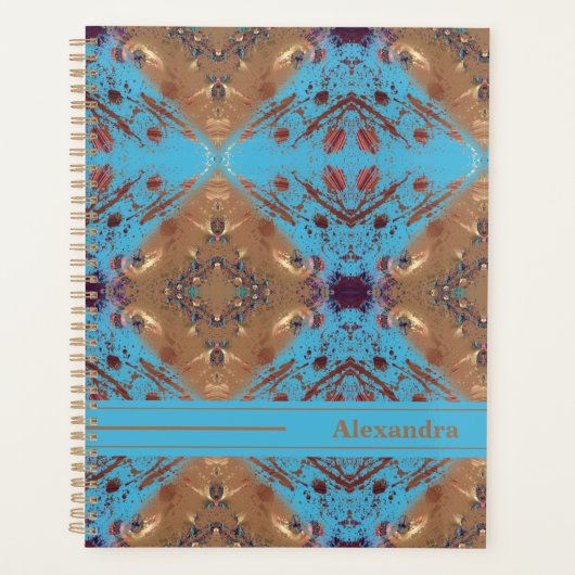 Blauw en Bronze op maat Planner (Voorkant)