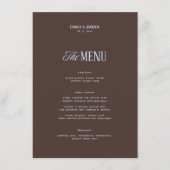 Blauw en bruiloft in bruin menu (Voorkant)