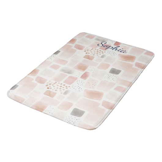 Blauw en Bruin Abstract Kleur DesignFleece Deken Badmat (Gekanteld)