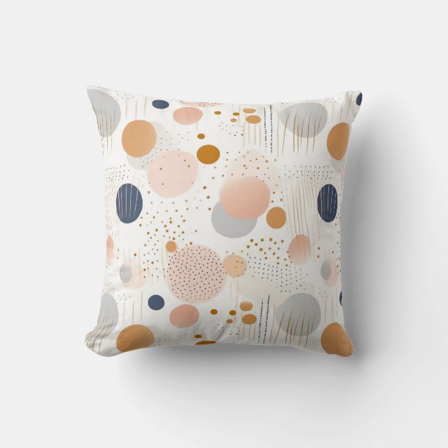 Blauw en Bruin Abstract Kleur DesignFleece Deken Kussen (Voorkant)