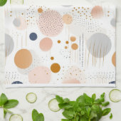 Blauw en Bruin Abstract Kleur DesignFleece Deken Theedoek (Gevouwen)