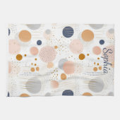 Blauw en Bruin Abstract Kleur DesignFleece Deken Theedoek (Horizontaal)