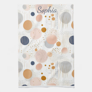 Blauw en Bruin Abstract Kleur DesignFleece Deken Theedoek