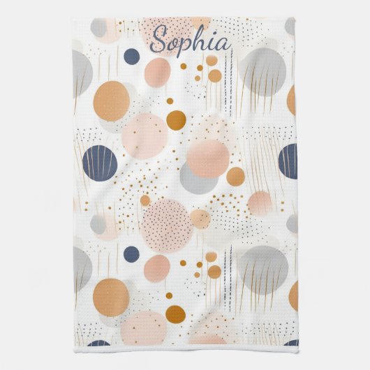 Blauw en Bruin Abstract Kleur DesignFleece Deken Theedoek (Verticaal)