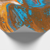 Blauw en bruin abstract schilderij cadeaupapier (Hoek)