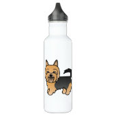Blauw en bruin Australische Terrier Hond Illustrat Waterfles (Links)