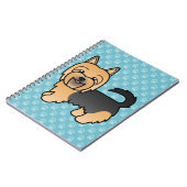 Blauw en bruin Australische terriër hond op blauwe Notitieboek (Linkerzijde)