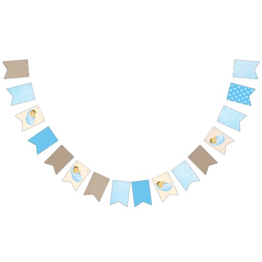 Blauw en Bruin Baby Boy Baby shower Party Banner (Alle)