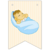 Blauw en Bruin Baby Boy Baby shower Party Banner (Derde vlag)