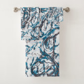 Blauw en bruin bad handdoek (Insitu)