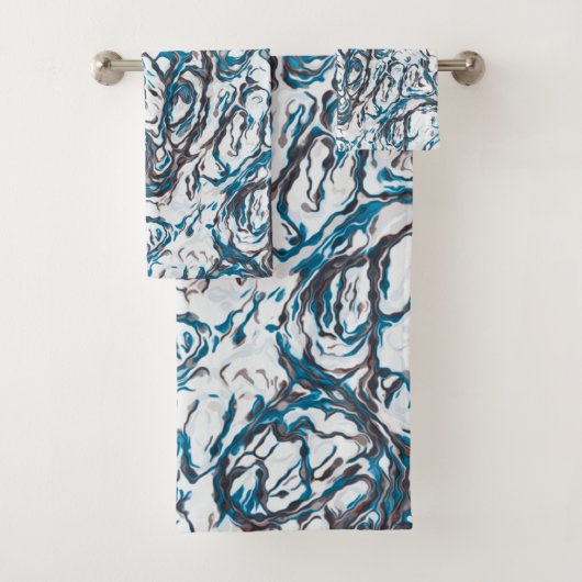 Blauw en bruin bad handdoek (Insitu)