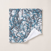 Blauw en bruin bad handdoek (Wasdoekje)