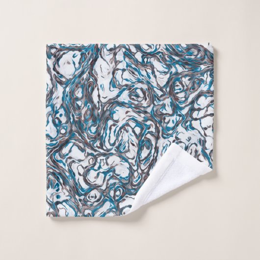 Blauw en bruin bad handdoek (Wasdoekje)