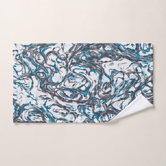 Blauw en bruin bad handdoek (Handdoek)