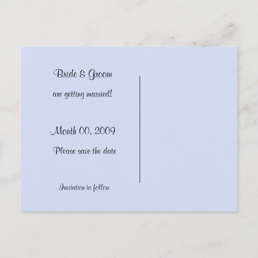 Blauw en bruin Bewaar de datum Foto Briefkaarten (Achterkant)