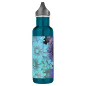 Blauw en bruin bloempatroon waterfles  (Links)