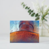 Blauw en bruin briefkaart (Staand voorkant)