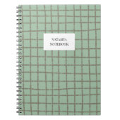 Blauw en bruin Check Plaid Notitieboek Stationery (Voorkant)