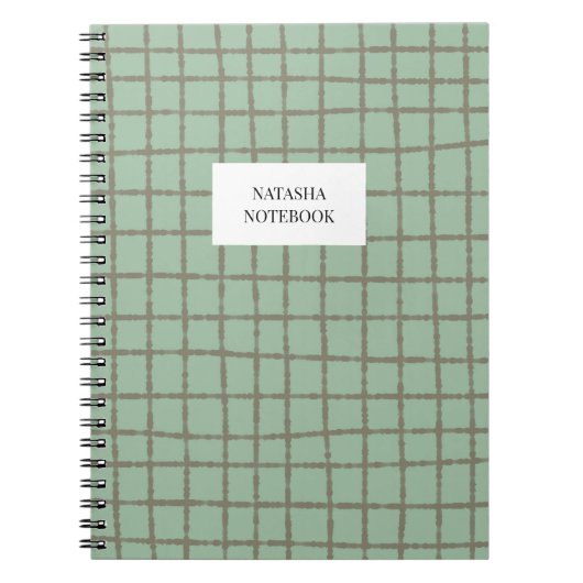 Blauw en bruin Check Plaid Notitieboek Stationery (Voorkant)