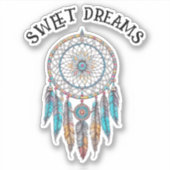 Blauw en Bruin Dreamcatcher | Zoete dromen Sticker (Voorkant)