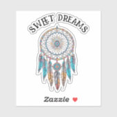 Blauw en Bruin Dreamcatcher | Zoete dromen Sticker (Vel)